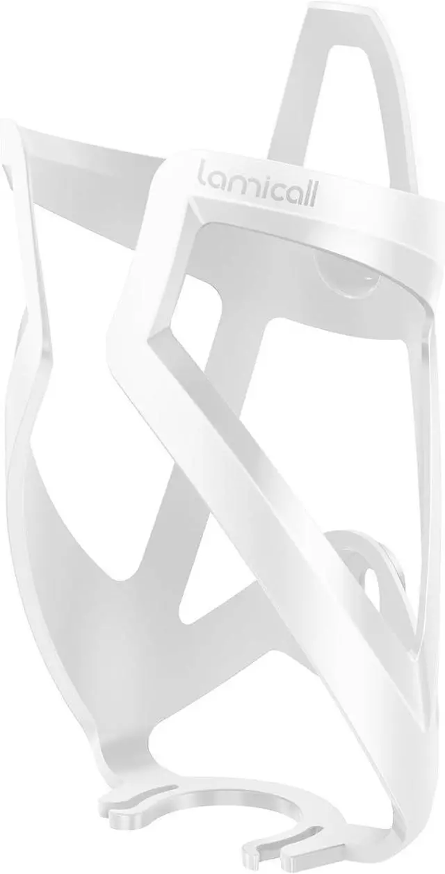 Main image of Lamicall Bike Water Bottle Holder - 1.2 Oz Ultralight Bike Cup Holder | Sturdy Bicycle Drink Cage, Cycling Bike Water Bottle Cage with Screw Tool, for 2.75-3.94" Diameter Bottles, White