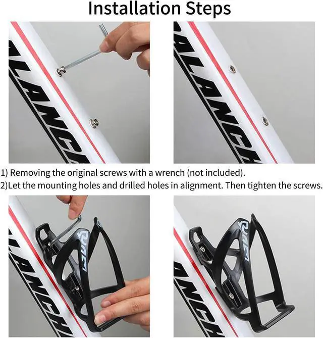 Alt view image 7 of 7 - Suruid Bike Water Bottle Cage Ultra-Light Bicycle Bottle Holder Universal Bike Cup Holder Rack for Bicycle, Cycling, MTB, Road/Mountain Bikes 2 Pack - Black
