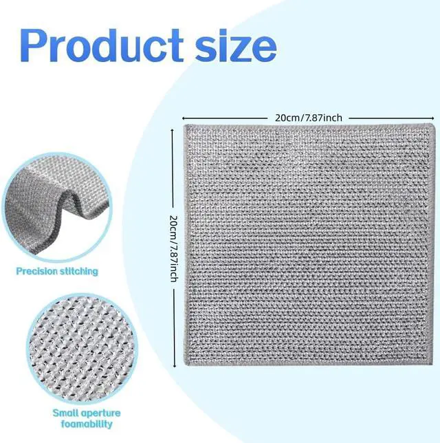 Alt view image 2 of 6 - Non-Scratch Wire Dishcloth - Multipurpose Wire Dishwashing Rag for Pots, Pans, Glassware & Grills, Durable and Fast-Drying Kitchen Scrubber (6PCS)