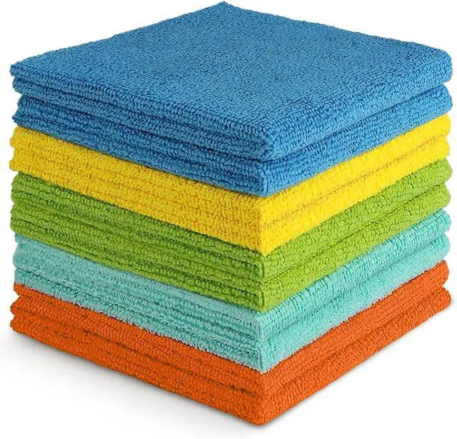 Main image of AIDEA Microfiber Cleaning Cloth, 10PK, Soft Absorbent Rags, Microfiber Towels for Cars, Kitchen Towels, Dusting Cloth for Home, Window, Cleaning Supplies, 12"×12"