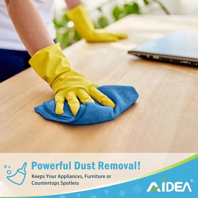 Alt view image 3 of 7 - AIDEA Microfiber Cleaning Cloth, 10PK, Soft Absorbent Rags, Microfiber Towels for Cars, Kitchen Towels, Dusting Cloth for Home, Window, Cleaning Supplies, 12"×12"
