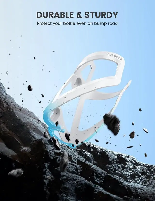 Alt view image 6 of 7 - Lamicall Bike Water Bottle Holder - 1.2 Oz Ultralight Bike Cup Holder | Sturdy Bicycle Drink Cage, Cycling Bike Water Bottle Cage with Screw Tool, for 2.75-3.94" Diameter Bottles, White