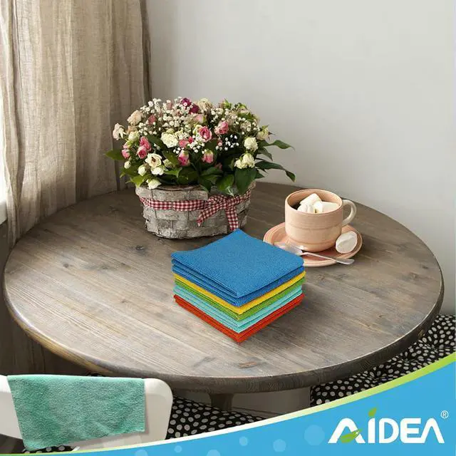 Alt view image 7 of 7 - AIDEA Microfiber Cleaning Cloth, 10PK, Soft Absorbent Rags, Microfiber Towels for Cars, Kitchen Towels, Dusting Cloth for Home, Window, Cleaning Supplies, 12"×12"