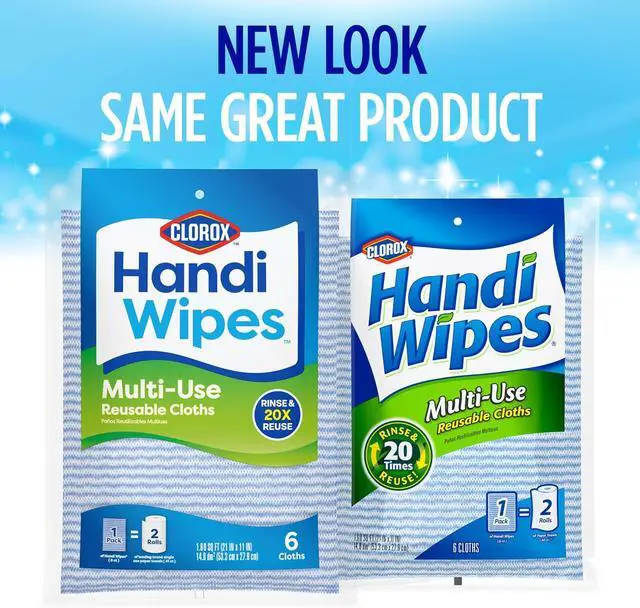 Alt view image 2 of 4 - Clorox Handi Wipes Multi Use Reusable Cloths, 6 Count (Package May Vary)