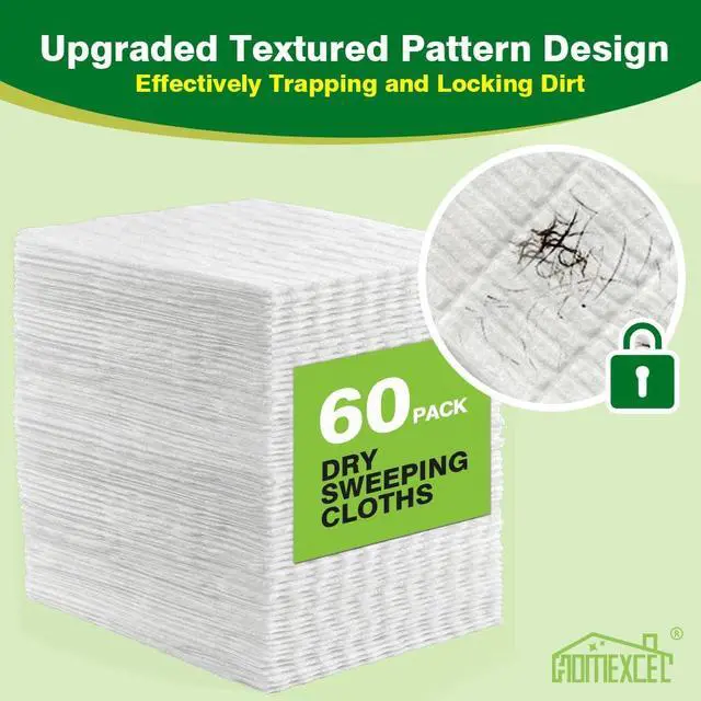 Alt view image 2 of 7 - HOMEXCEL Dry Sweeping Cloths for Swiffer Sweeper 64 Count Disposable | Refills for Floor Mopping & Cleaning, Disposable Duster Pads, Not Include Mop, Picks Up Dust & Hair, Quick & Easy to Use