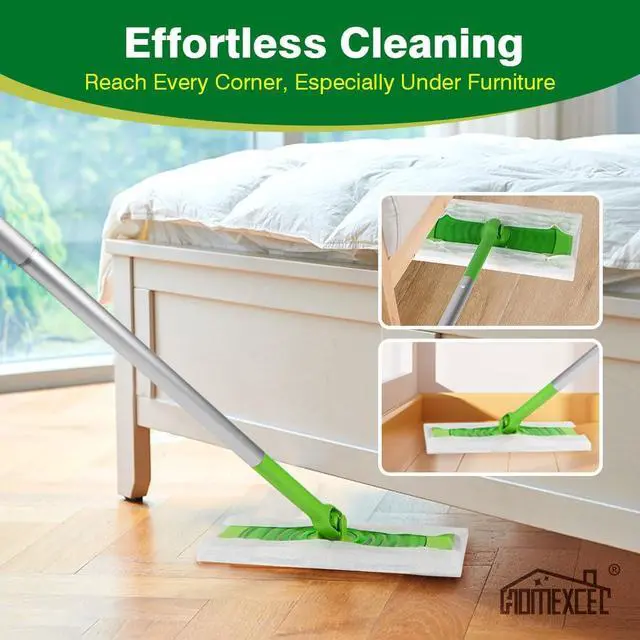 Alt view image 5 of 7 - HOMEXCEL Dry Sweeping Cloths for Swiffer Sweeper 64 Count Disposable | Refills for Floor Mopping & Cleaning, Disposable Duster Pads, Not Include Mop, Picks Up Dust & Hair, Quick & Easy to Use