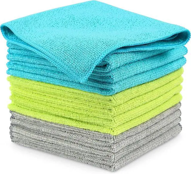 Main image of AIDEA Microfiber Cleaning Cloth-12PK, Microfiber Towels for Cars 12"x12" | Absorbent Cleaning Rags, Reusable Microfiber Towels Lint-Free, Dish Rags Streak-Free for Home /Kitchen /Window (Multicolor)
