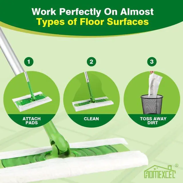 Alt view image 6 of 7 - HOMEXCEL Dry Sweeping Cloths for Swiffer Sweeper 64 Count Disposable | Refills for Floor Mopping & Cleaning, Disposable Duster Pads, Not Include Mop, Picks Up Dust & Hair, Quick & Easy to Use