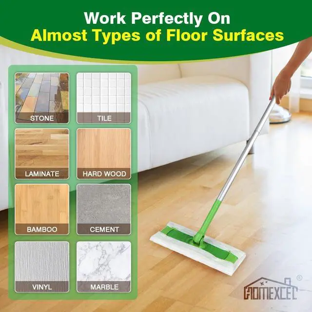 Alt view image 7 of 7 - HOMEXCEL Dry Sweeping Cloths for Swiffer Sweeper 64 Count Disposable | Refills for Floor Mopping & Cleaning, Disposable Duster Pads, Not Include Mop, Picks Up Dust & Hair, Quick & Easy to Use