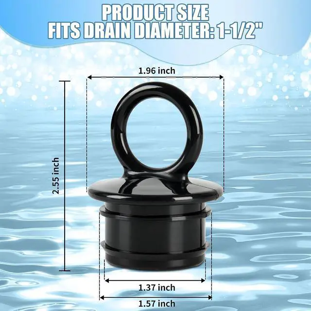 Alt view image 2 of 6 - 2 Pcs PVC Boat Drain Plug, 1 1/2" Boat Livewell Plugs for Thru Hull Drain | Push in 1.5 inch Drain Plug 1 1/2 Marine Plug for for Livewell Boat