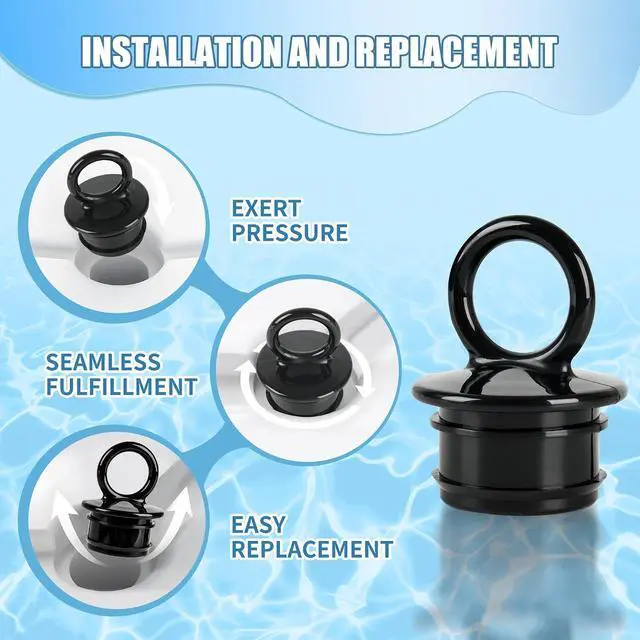 Alt view image 4 of 6 - 2 Pcs PVC Boat Drain Plug, 1 1/2" Boat Livewell Plugs for Thru Hull Drain | Push in 1.5 inch Drain Plug 1 1/2 Marine Plug for for Livewell Boat