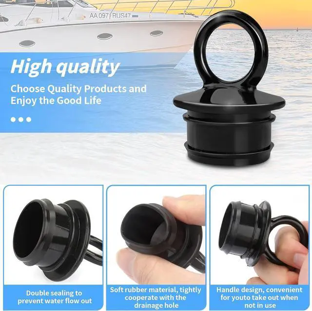 Alt view image 4 of 6 - PVC Push-in Boat Drain Plug Replacement for T-H-Mar-ine Boats Scuppers 1-1/2 Thru-Hull Drains, The Push-in Boat Drain Plug Stopper for Livewell Boat Plug Effectively Prevent Water Overflow - (2 Pack)