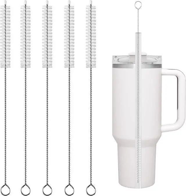 Main image of Straw Cleaner Brush Compatible with Stanley,5PCS,Extra Long | Reusable Bendable Stanless Steel Drinking Straws Cleaning Brush for for 40/30/20 oz Stanley Mug,Sippy Cup
