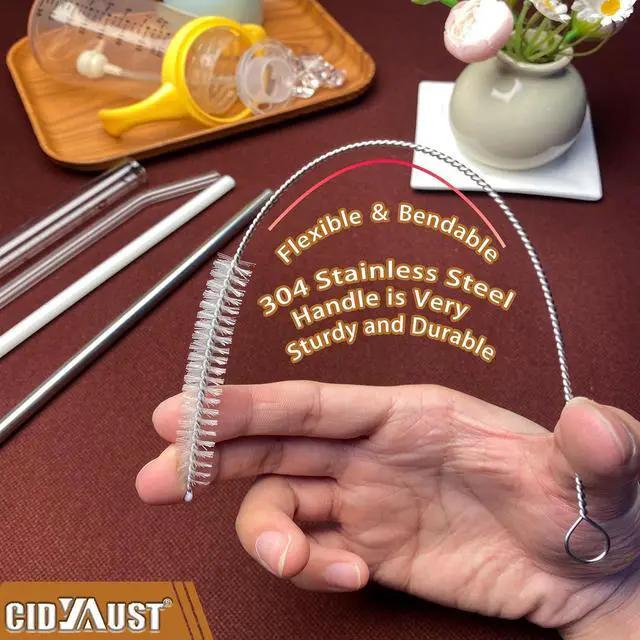 Alt view image 4 of 7 - Straw Cleaner Brush Extend 10-Inch, Straw Brush with Premium PA6 Nylon Bristles for Reusable Straws,Baby Bottles, Sippy Cups & Sport Water Bottles,10-Pack.