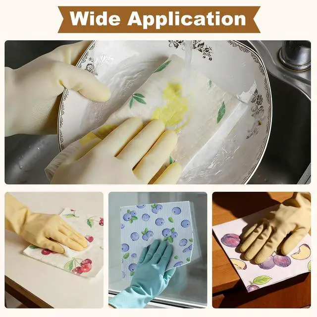 Alt view image 7 of 7 - Ninsula Dish Cloths 5 Pack, Absorbent Cellulose Sponge Dishcloths for Kitchen, No Odor Biodegradable Reusable Kitchen Towels (Watercolor-Style Fruit Patterns)