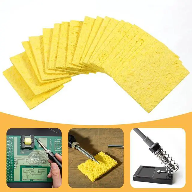 Alt view image 4 of 7 - 20Pcs Soldering Sponge Soldering Iron Cleaning Sponge Solder Sponges Welding Clean Pads Square Replacement Cleaning Pads