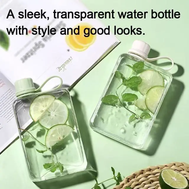 Alt view image 3 of 7 - Flat Water Bottle Travel Flask Portable 8.2 oz BPA Free Tritan Square Small Water Bottles Leakproof Slim Water Bottle for Purse Travel Pocket Sports Fitness (Grey, 8.2 OZ)