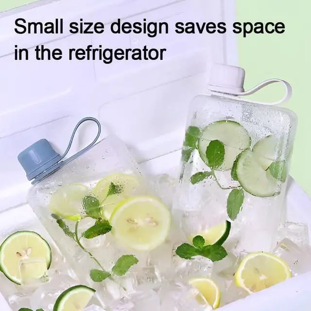 Alt view image 7 of 7 - Flat Water Bottle Travel Flask Portable 8.2 oz BPA Free Tritan Square Small Water Bottles Leakproof Slim Water Bottle for Purse Travel Pocket Sports Fitness (Grey, 8.2 OZ)
