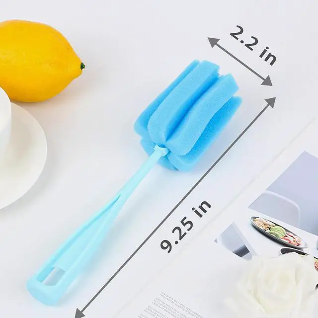 Alt view image 2 of 7 - Bottle Brush Sponge 4PCS Cup Washer Brush Long Handle Cleaner Brush for Baby Bottle Glasswares Mugs Cups Kitchen Clean (4 PCS)