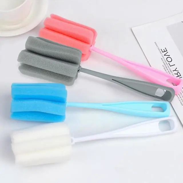 Alt view image 7 of 7 - Bottle Brush Sponge 4PCS Cup Washer Brush Long Handle Cleaner Brush for Baby Bottle Glasswares Mugs Cups Kitchen Clean (4 PCS)