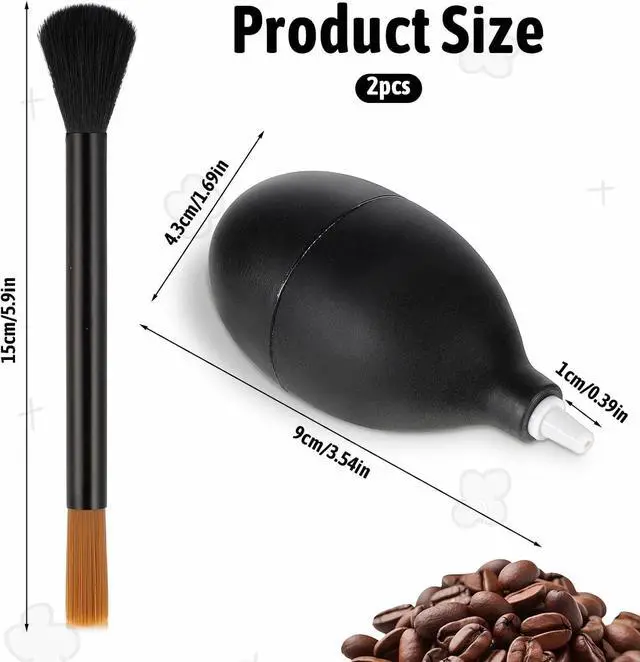 Alt view image 2 of 7 - Coffee Brush Coffee Grinder Cleaning Brush Set Air Duster and Dusting Espresso Brushes Accessories Cleaner Barista Brushes Espresso Machine Cleaning Tool for Bean Grain Tool Home Kitchen