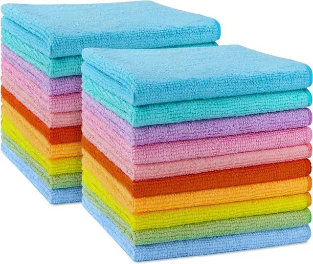 Main image of AIDEA Microfiber Cleaning Cloth-20PK, Microfiber Towels, Rags,11.5"×11.5" | Cleaning Rags, Lint Free Cloth, Wash Cloths, Dusting Cloth for Home, Window, Cars, Cleaning Supplies, Muilticolor