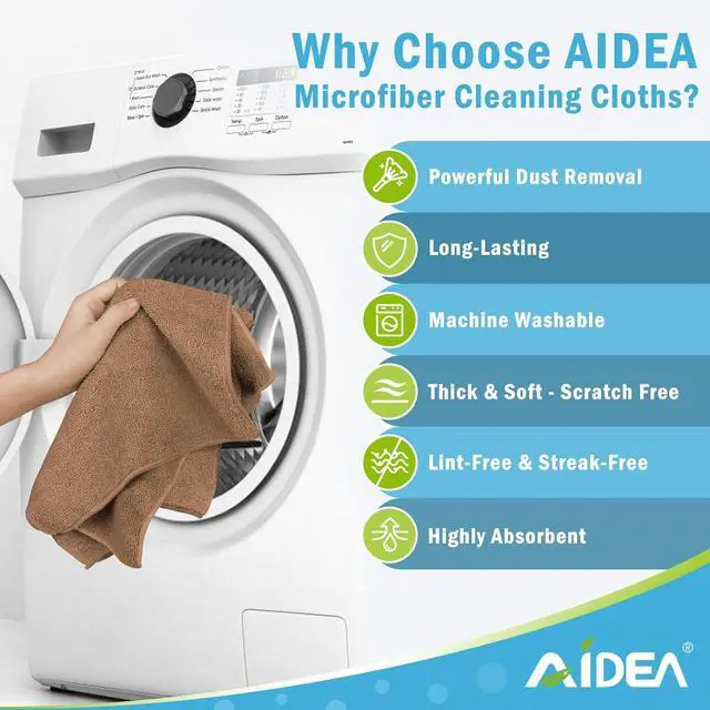 Alt view image 3 of 7 - AIDEA Brown Microfiber Cleaning Cloth-12PK, Cleaning Rags 12"x12" Absorbent | Microfiber Towels for Cars Lint Free, Reusable Microfiber Rags, Kitchen Towel Dusting Cloth, Dish Rags for Home/Window