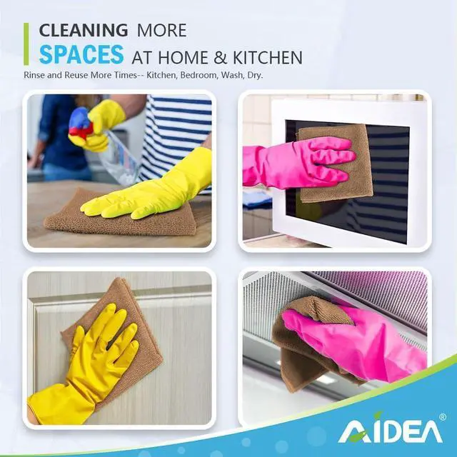 Alt view image 7 of 7 - AIDEA Brown Microfiber Cleaning Cloth-12PK, Cleaning Rags 12"x12" Absorbent | Microfiber Towels for Cars Lint Free, Reusable Microfiber Rags, Kitchen Towel Dusting Cloth, Dish Rags for Home/Window