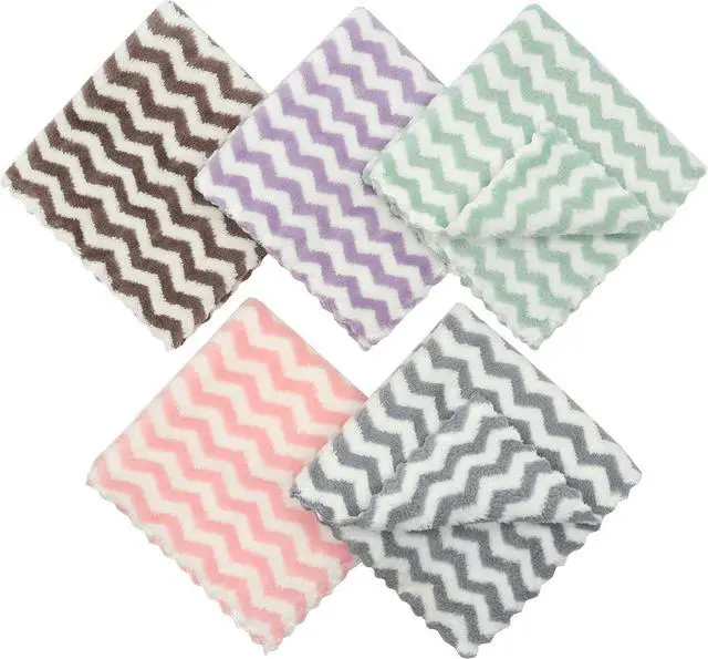 Alt view image 3 of 7 - Microfiber Cleaning Cloth, 10 Pack Dish Rags, 12inx12in, Mix Color | Lint Free Micro fiber Cloths For Cleaning, Fast Drying Dish Cloths for Washing Dishes, Absorbent Cleaning Rags For House