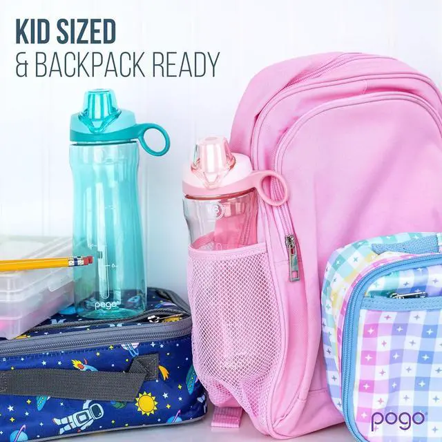 Alt view image 5 of 7 - Pogo BPA-Free Tritan Plastic Water Bottle with Chug Lid, 18 Oz, Grey | Leakproof water bottle with chug lid and carry handle. BPA-free, great for travel, school, outdoors, and gym.