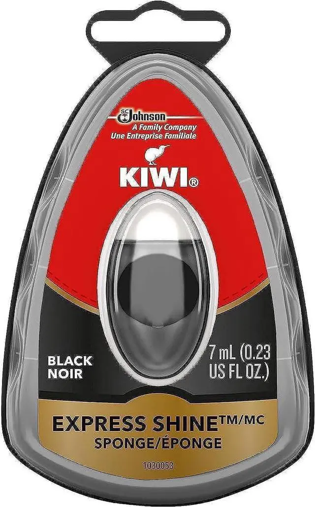 Main image of KIWI Express Shoe Shine Sponge | Leather Care for Shoes, Boots, Furniture, Jacket, Briefcase and More | Black, 0.23 Fl Oz (Pack of 1)