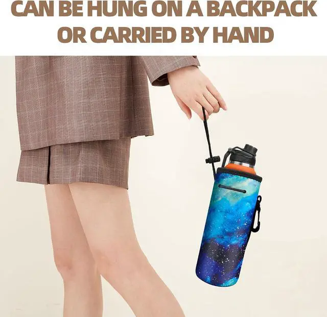 Alt view image 6 of 7 - Water Bottle Carrier,Insulated Neoprene Water Gym Travel bottle Holder Bag Protector Sleeve Case Pouch Cover 0.6L or 0.75L, Great for Stainless Steel Bottles (Blue star)