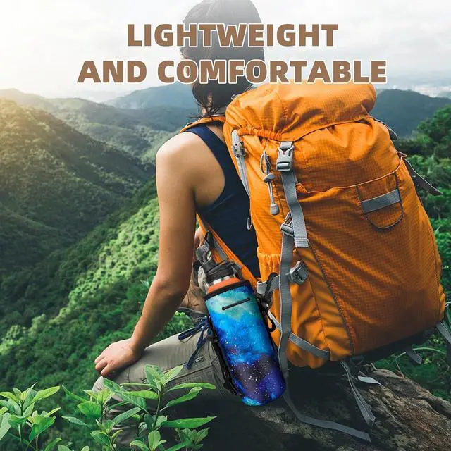 Alt view image 4 of 7 - Water Bottle Carrier,Insulated Neoprene Water Gym Travel bottle Holder Bag Protector Sleeve Case Pouch Cover 0.6L or 0.75L, Great for Stainless Steel Bottles (Blue star)