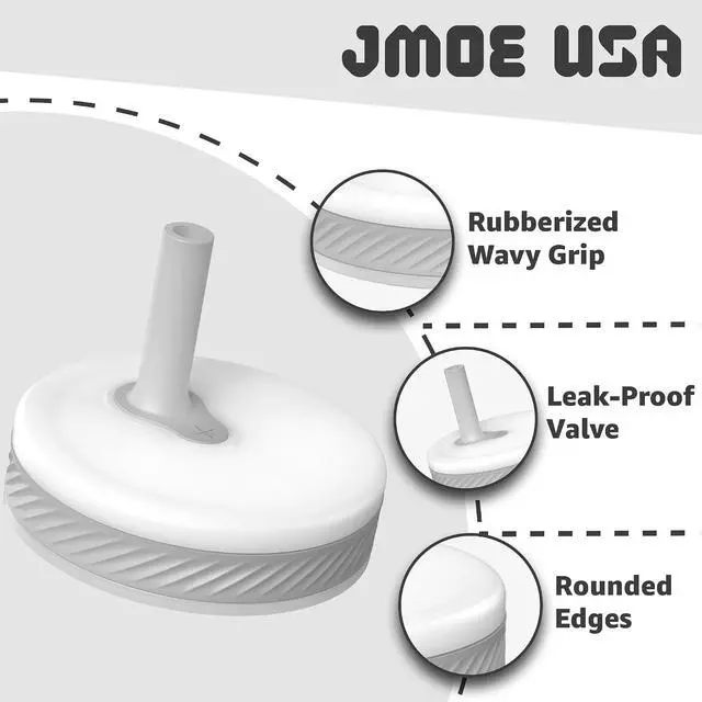 Alt view image 3 of 7 - Jmoe USA Replacement Lid Set Compatible With 15oz and 12oz Zak Kelso Kid Tumblers | Fits 15 oz and 12 oz Stainless Steel and Plastic Cups | BPA Free (White)