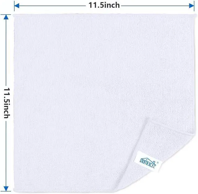 Alt view image 2 of 7 - HOMEXCEL White Cleaning Rags 5 Pack, Highly Absorbent Microfiber Cleaning Cloth for Kitchen, Lint Free, Scratch-Free, Reusable Microfiber Towels for House, Window and Glass, Cars, 11.5 X11.5 inch