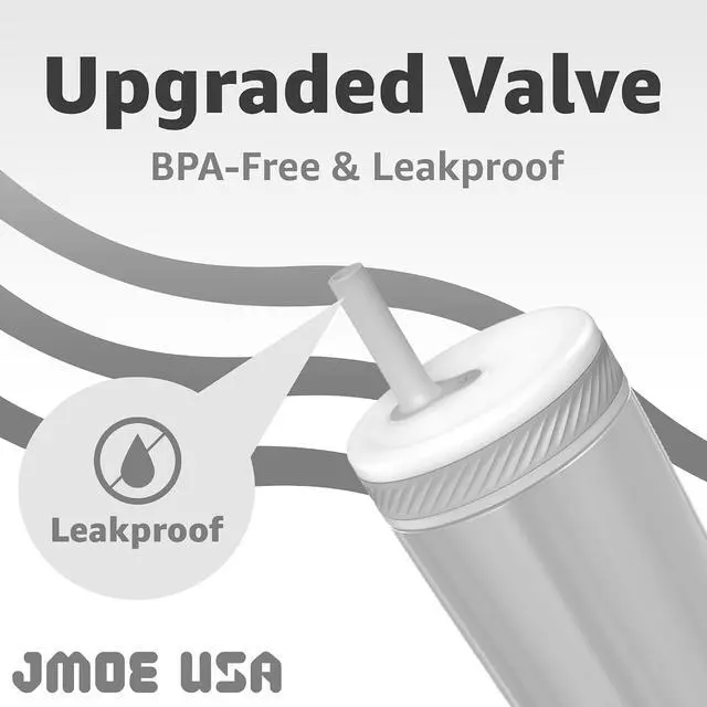 Alt view image 6 of 7 - Jmoe USA Replacement Lid Set Compatible With 15oz and 12oz Zak Kelso Kid Tumblers | Fits 15 oz and 12 oz Stainless Steel and Plastic Cups | BPA Free (White)