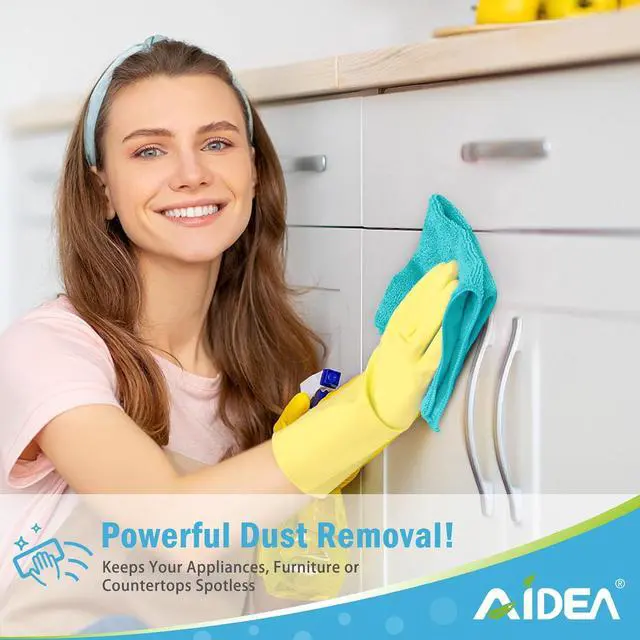 Alt view image 4 of 7 - AIDEA Blue Microfiber Cleaning Cloth-12PK, Cleaning Rags 12"x 12" Absorbent | Microfiber Towels for Cars Lint Free, Reusable Microfiber Rags, Shop Towels Dish Rags for Kitchen/Home Cleaning Supplies