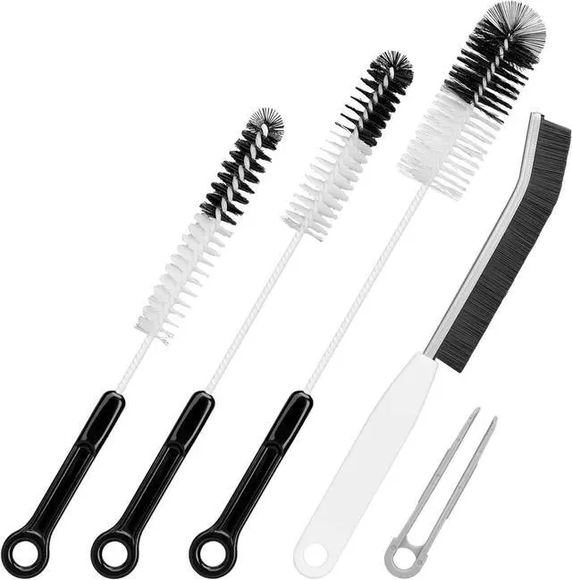 Main image of Bottle Cleaning Brush Set, 4pcs Flexible Long Handle Brushes for Bottles | 4-piece Brush Kit with Flexible Bristles and Built-in Tweezers Cleans Narrow Neck Bottles, Straws, Tubes
