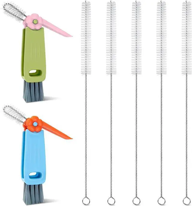 Main image of 3-in-1 Lid Cleaning Brush Set, Multifunctional Bottle Cleaning Brush | Reusable Metal Straw Cleaner Brush, Multifunctional Cleaning Kit for Various Cup Lids