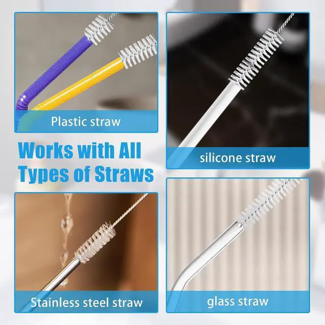 Alt view image 4 of 7 - 3-in-1 Lid Cleaning Brush Set, Multifunctional Bottle Cleaning Brush | Reusable Metal Straw Cleaner Brush, Multifunctional Cleaning Kit for Various Cup Lids