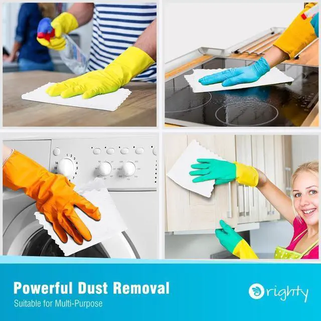Alt view image 6 of 6 - Orighty Microfiber Cleaning Cloth 5 Pack, White Cleaning Rags 12x11 inch | Microfiber Towels for Cars, Highly Absorbent Household Cleaning Supplies, Reusable Lint Free Cloths for House, Kitchen