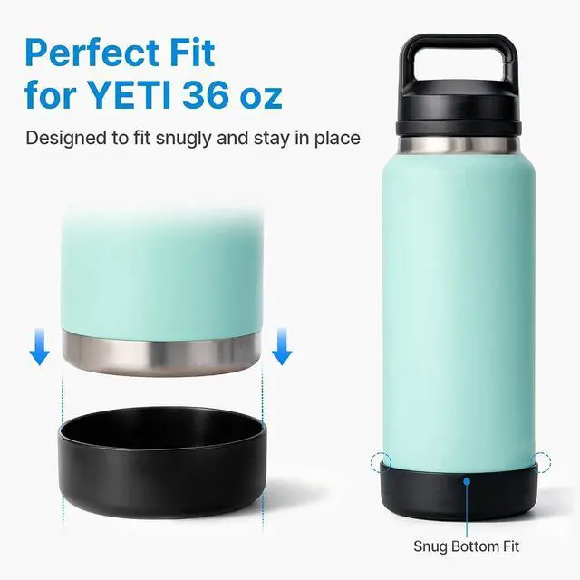 Alt view image 4 of 7 - Protective Silicone Boot for YETI Rambler Bottle 26 36oz | Silicone Sleeve for YETI 26/36oz, Anti-Slip Bottom Boot Sleeve, BPA-Free, Reduces Dents & Noise for Camping, Working, Outdoor