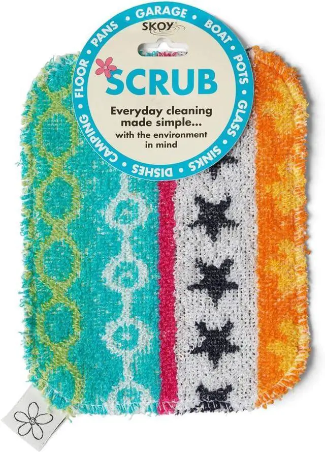 Main image of Skoy Scrub, 1-piece Reusable, Non-Scratching Dish Scrubber for Kitchen and Household Cleaning, Planet-Friendly, Dishwasher Safe Soft Scrub, Assorted Colors and Designs
