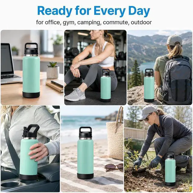 Alt view image 7 of 7 - Protective Silicone Boot for YETI Rambler Bottle 26 36oz | Silicone Sleeve for YETI 26/36oz, Anti-Slip Bottom Boot Sleeve, BPA-Free, Reduces Dents & Noise for Camping, Working, Outdoor
