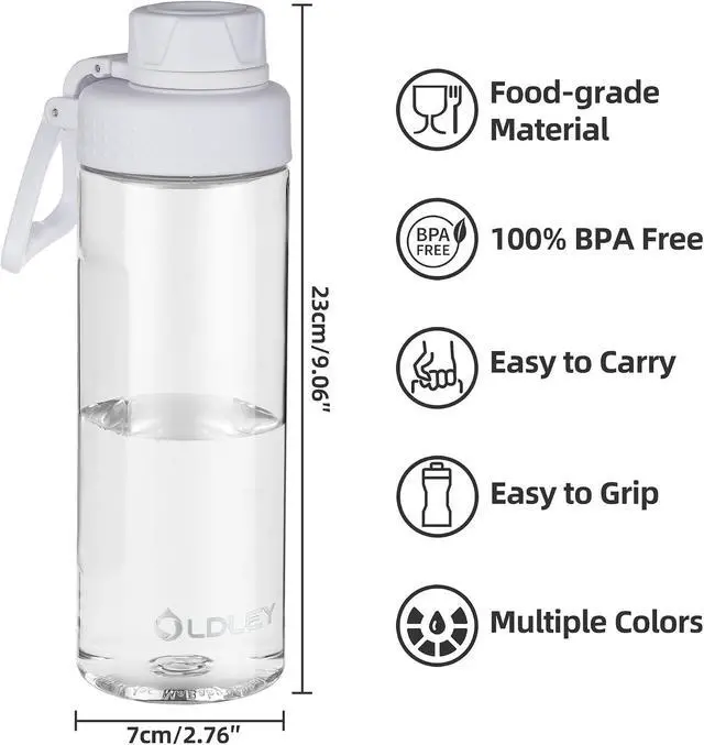 Alt view image 4 of 6 - OLDLEY Water Bottles 20oz BPA Free Tritan Water Bottle with Carry Handle and Spout Lid, Leakproof Kids Water Bottle for Home,Travel, School, Outdoors, Transparent