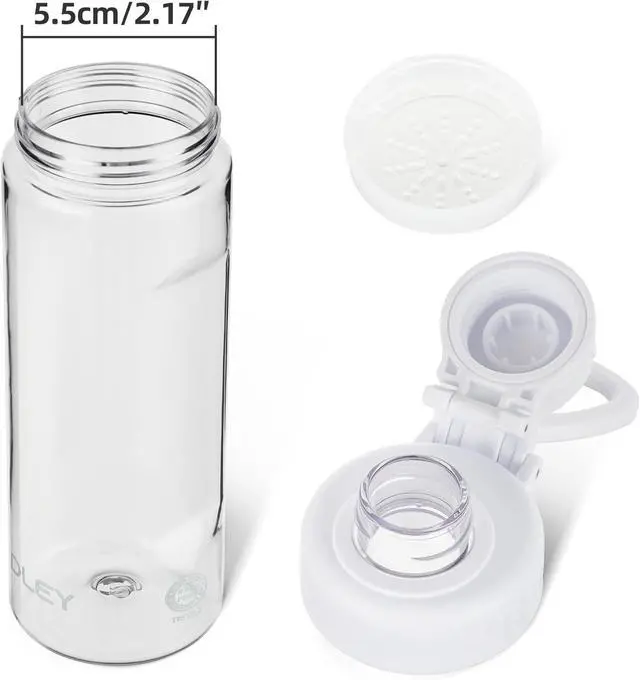 Alt view image 5 of 6 - OLDLEY Water Bottles 20oz BPA Free Tritan Water Bottle with Carry Handle and Spout Lid, Leakproof Kids Water Bottle for Home,Travel, School, Outdoors, Transparent
