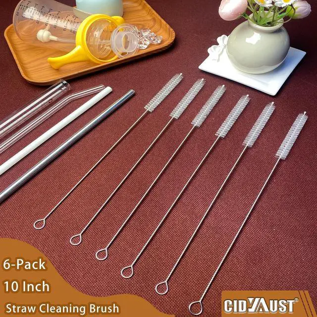 Alt view image 6 of 7 - Straw Cleaner Brush Extend 10-Inch, Straw Brush with PA6 Nylon Bristles and Flexible Wire for Baby Bottles, Sippy Cups, Reusable Straws & Sport Water Bottles,6-Pack.