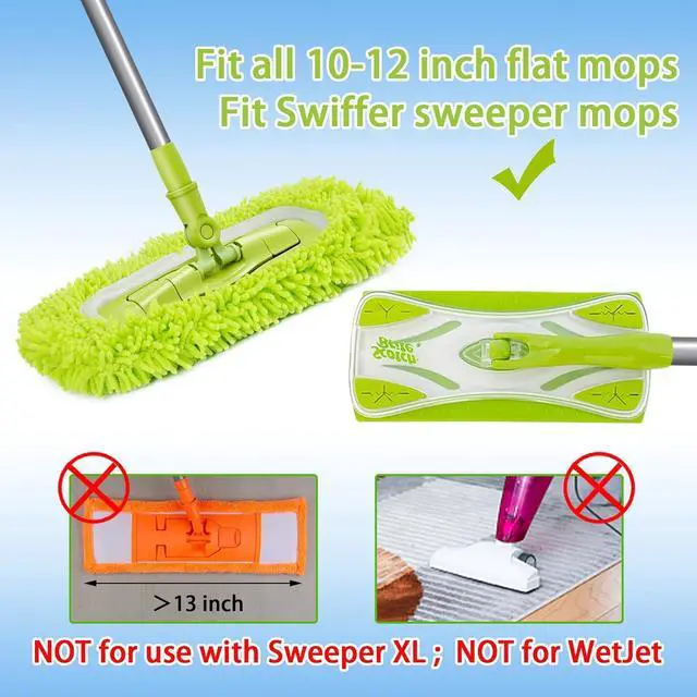 Alt view image 5 of 7 - Unoutur Reusable Dry Sweeping Cloths Microfiber Wet Mop Pads Compatible with Swiffer Sweeper Mop Replacement Sweeping Mopping pad Refills for Hardwood Surface Floor Cleaning (4PCS)