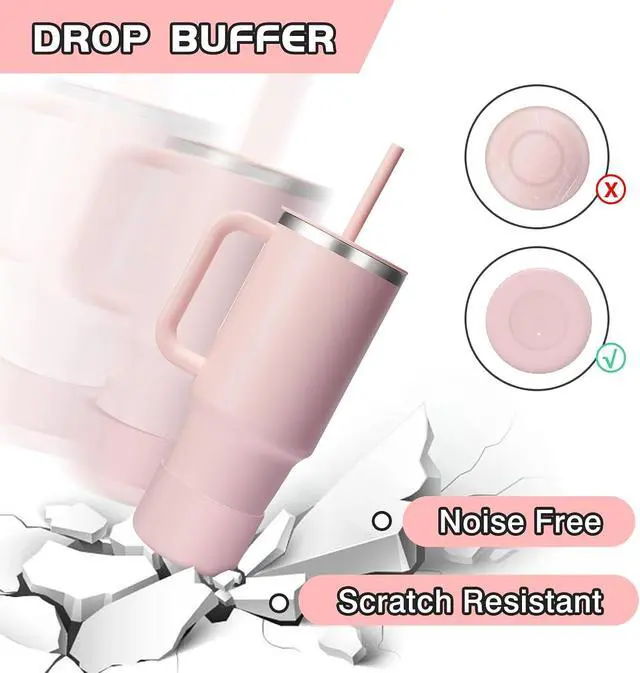 Alt view image 3 of 7 - WUQID Silicone Boot Sleeve Compatible with Hydro Flask Travel Tumbler with Handle 32oz&40oz and 12-24oz Hydroflask Bottle & Stanley 20 30 40oz Tumbler, Fit 2.83-2.95in Bottom, Anti-Slip Bottle Cover