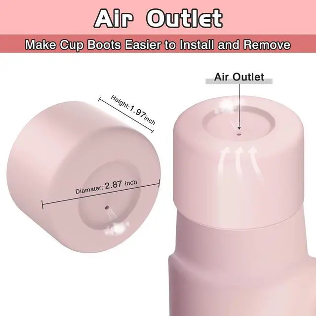 Alt view image 4 of 7 - WUQID Silicone Boot Sleeve Compatible with Hydro Flask Travel Tumbler with Handle 32oz&40oz and 12-24oz Hydroflask Bottle & Stanley 20 30 40oz Tumbler, Fit 2.83-2.95in Bottom, Anti-Slip Bottle Cover